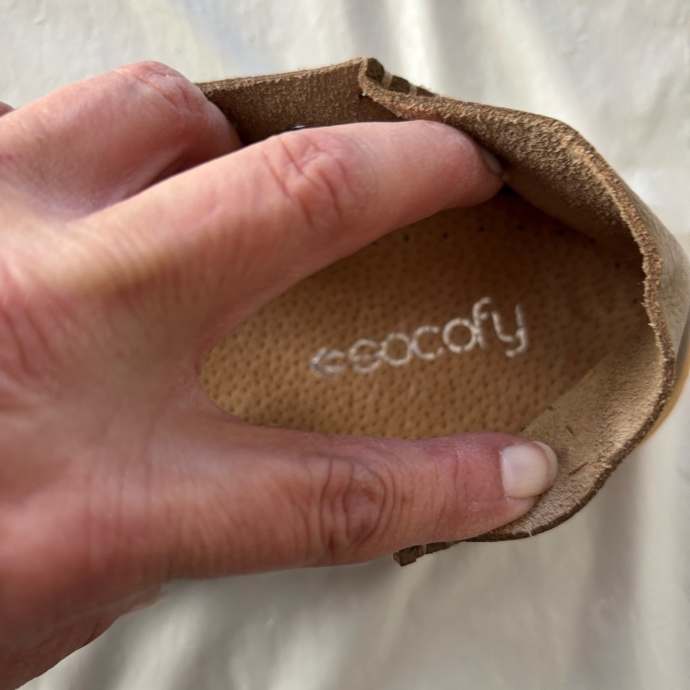 Socofy leather loafers die cut floral brown SZ 10.5 Euro 44 NWOT - Picture 10 of 14